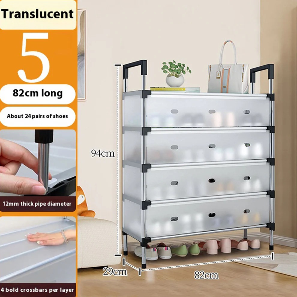Modern Multi‑Layer Shoe Storage Rack | Dustproof Cover & Handles | Space‑Saving Organizer - Image 2
