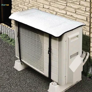 AC Outdoor Unit Sunshade Cover Silver Foil Reflective Heat Shield & Dust Protector for Air Conditioner External Units With Clip