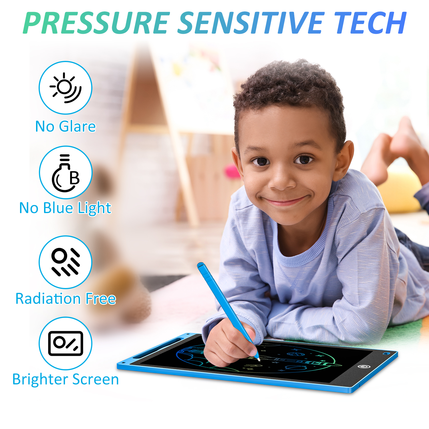LCD Writing Tablet 10.5 Inch Multicolor Electronic Graphics Tablet Writing Board LCD Writing Pad Drawing Tablet Handwriting Paperless Notepad Graphic Board for Kids - Image 4