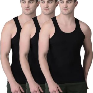 Pack of 3 Men's Cotton Banyan Vest  Soft, Breathable & Comfortable Daily Wear Undershirts for Men