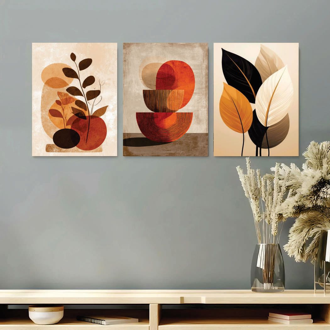 Set of 3 Premium Wall Art Photo Tiles Modern Home Decor Sets 8x11