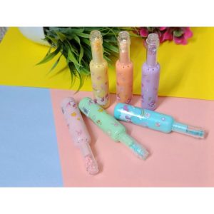 Pack of 6 Bottle Shaped Kromi Character Highlighters for Girls and Boys Cute Stationery Set