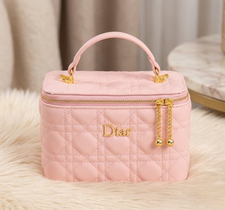 Imported Synthetic Leather Beauty Bag Stylish Cosmetic Organizer for Travel & Daily Use | Without Box