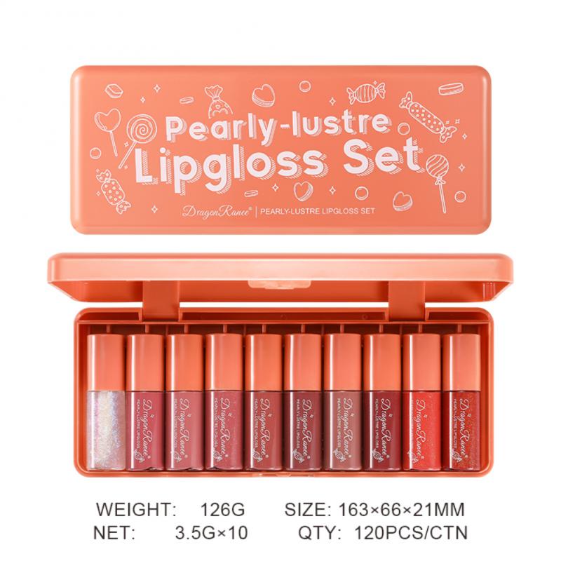 Dragon Ranee 10 Pieces Velvet Matte Pink Lipstick Set Sexy Long Lasting Makeup Waterproof Lip Gloss for Girls DR23 - Image 3