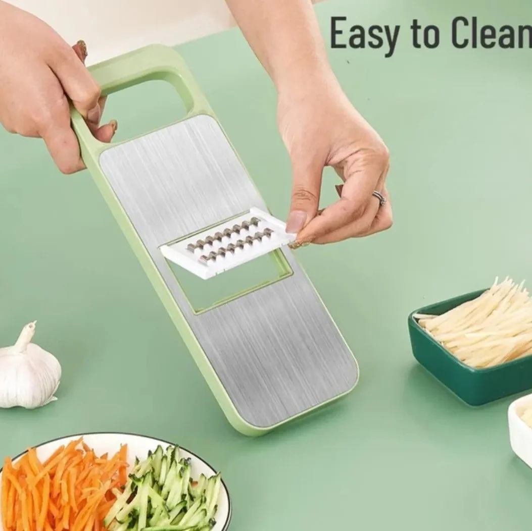 5-in-1 Multi-Functional Vegetable Slicer & Grater Adjustable Mandoline Cutter with Interchangeable Blades for Kitchen, Fruits & Vegetables - Image 2
