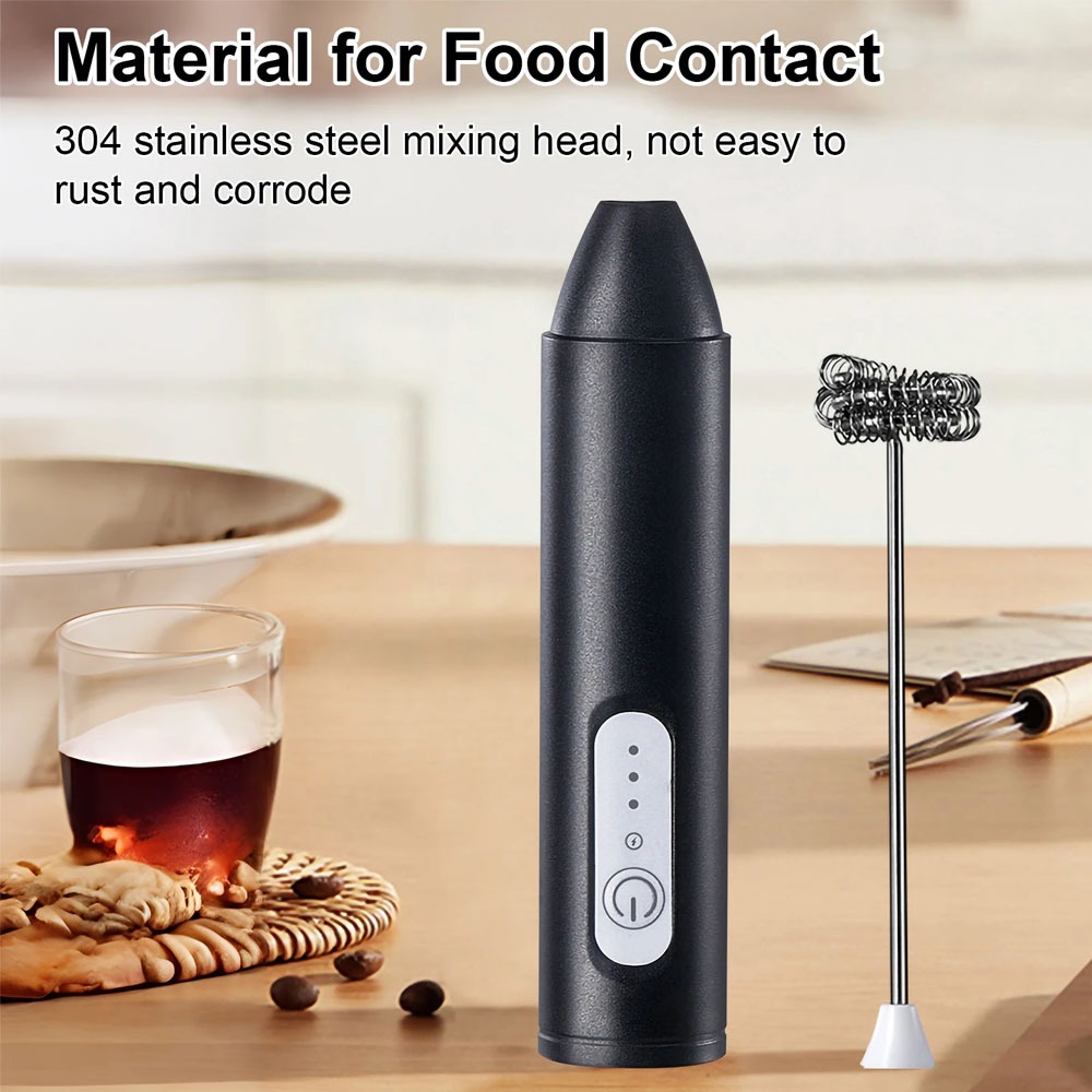 Rechargeable Coffee Beater USB Milk Frother for Coffee, Cappuccino, Latte, Matcha & Hot Chocolate