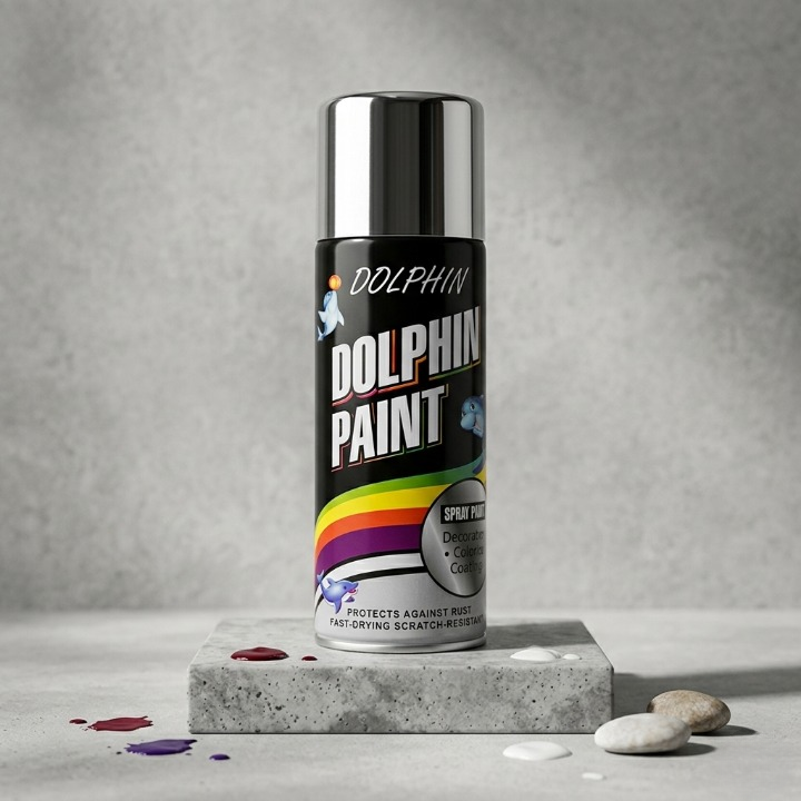 Dolphin Chrome Silver Spray Paint 300ml High Shine Metallic Finish Spray - Image 4