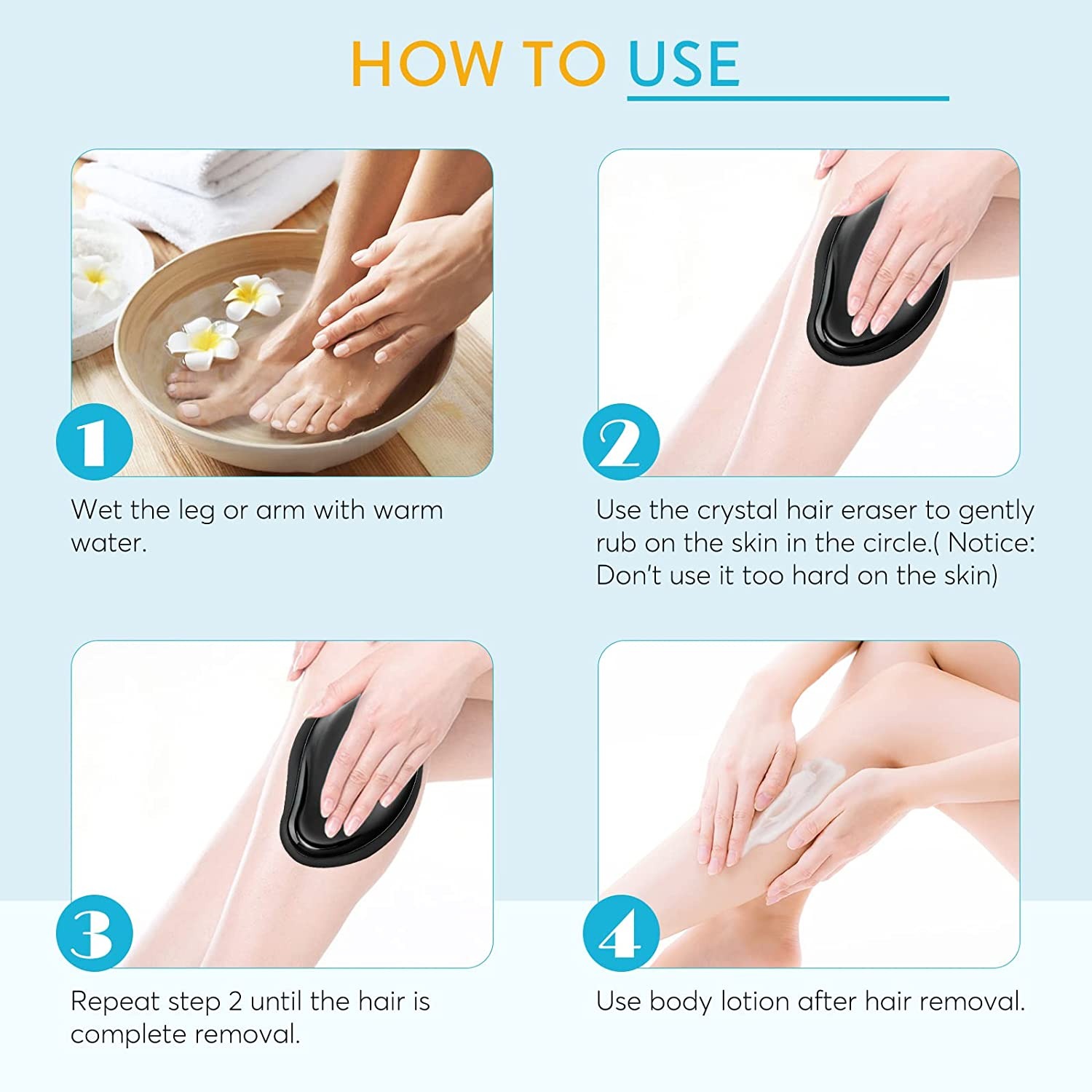 Crystal Hair Remover Easy Smooth Skin Solution For Effortless Hair Removal And Gentle Exfoliation (Random Colors) - Image 4