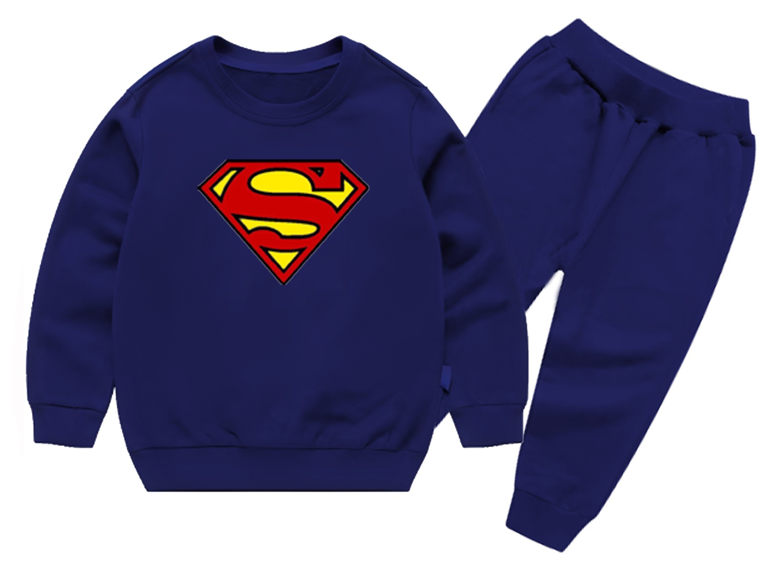 Superman Printed Sweatshirt & Pajama Trouser Tracksuit for Kids - Image 4