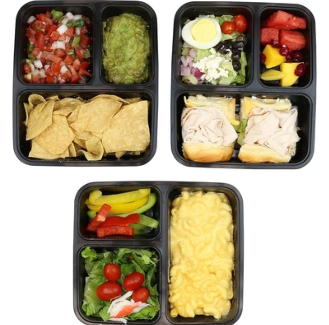 1Pc SimpleHouseware 3-Compartment Meal Prep Containers, 36 oz, Food-Grade, BPA-Free - Image 2