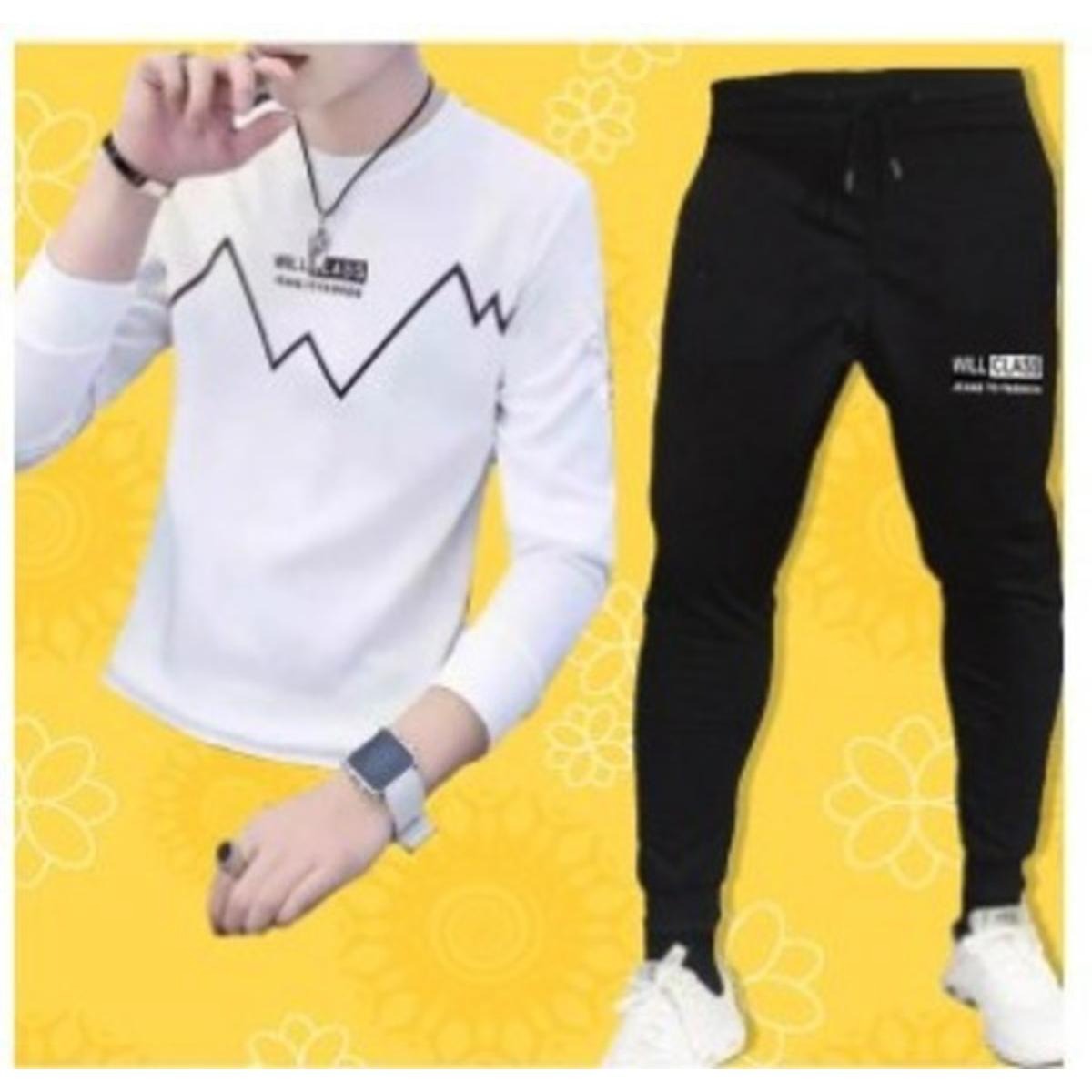 Printed T-Shirt and Trouser Summer Track Suit for Men & Boys Comfortable Casual Two-Piece Outfit, Soft Breathable Fabric - Image 2