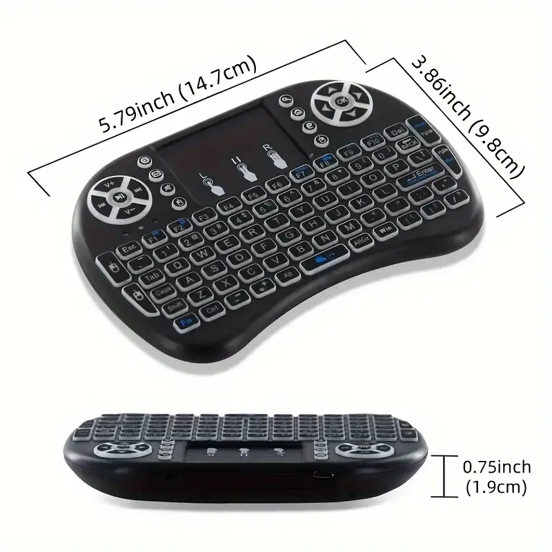 i8 2.4G Mini wireless keyboard with touchpad | 7-color Backlight ,plug and play | Super cool design