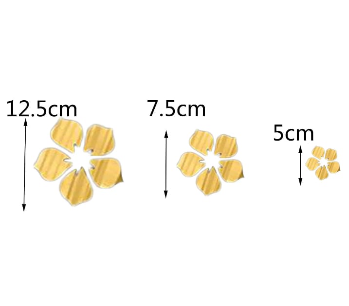 24 PCs Flower 2D Acrylic Wall Mirror Sticker DIY Geometric Home Decor for Bedroom, Living Room & Kids Room - Image 3
