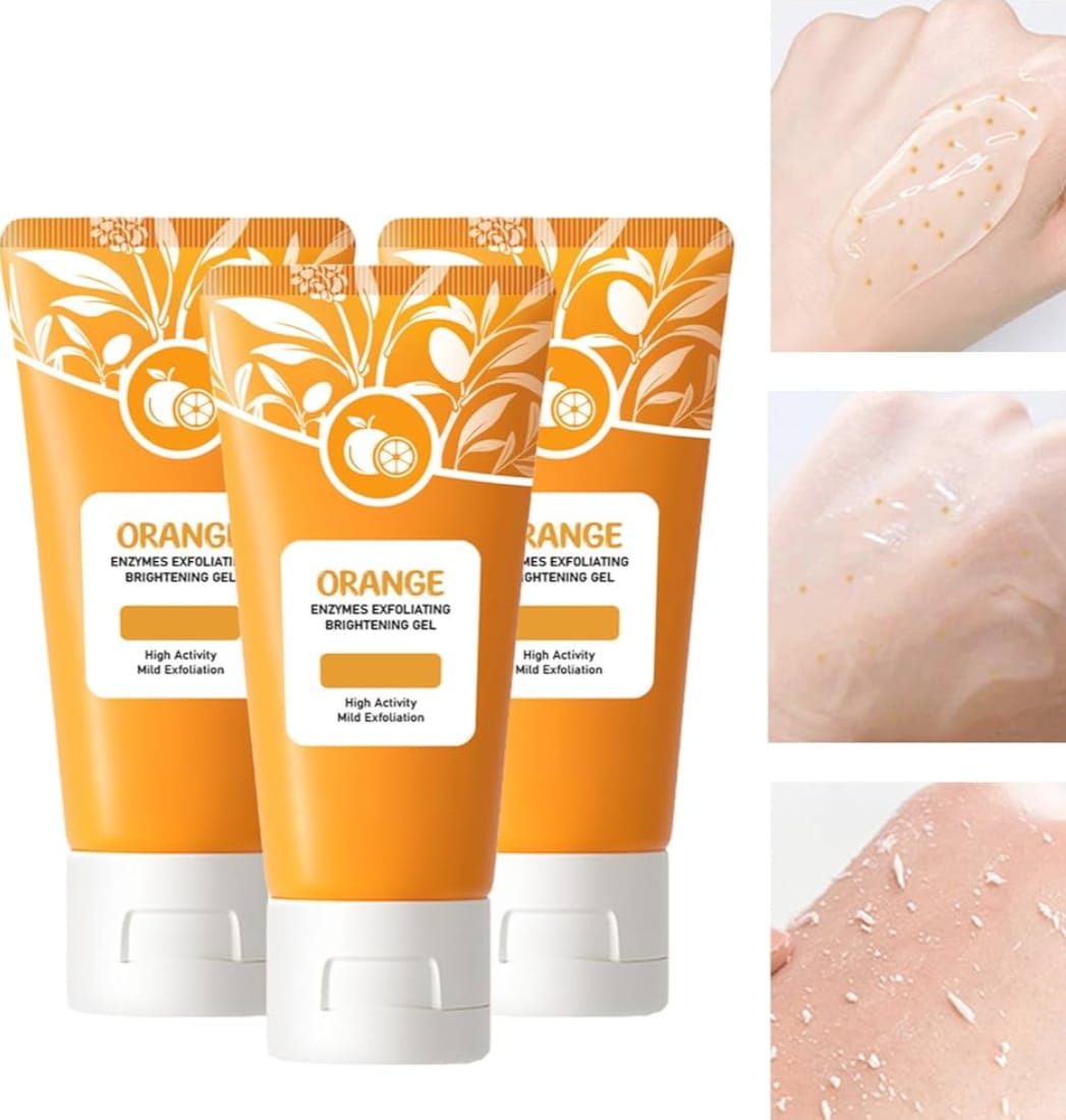 Orange Enzyme Exfoliating Gel Natural Skin Care Formula Brightens Complexion Removes Dead Skin Cells Enhances Smooth Radiant Glow - Image 4