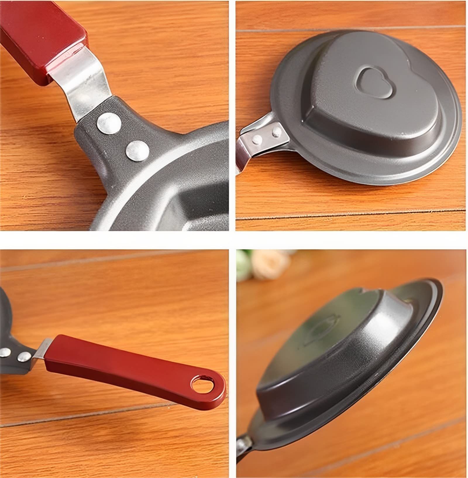 Creative Mini Nonstick Egg Frying Pan Heart, Flower, Star & Fruit Shaped Egg Mold (Random Design) - Image 5