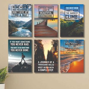 6 PC Motivating Quote Wall Decor Cardboard Phototiles Durable Stylish Elegant And Inspiring