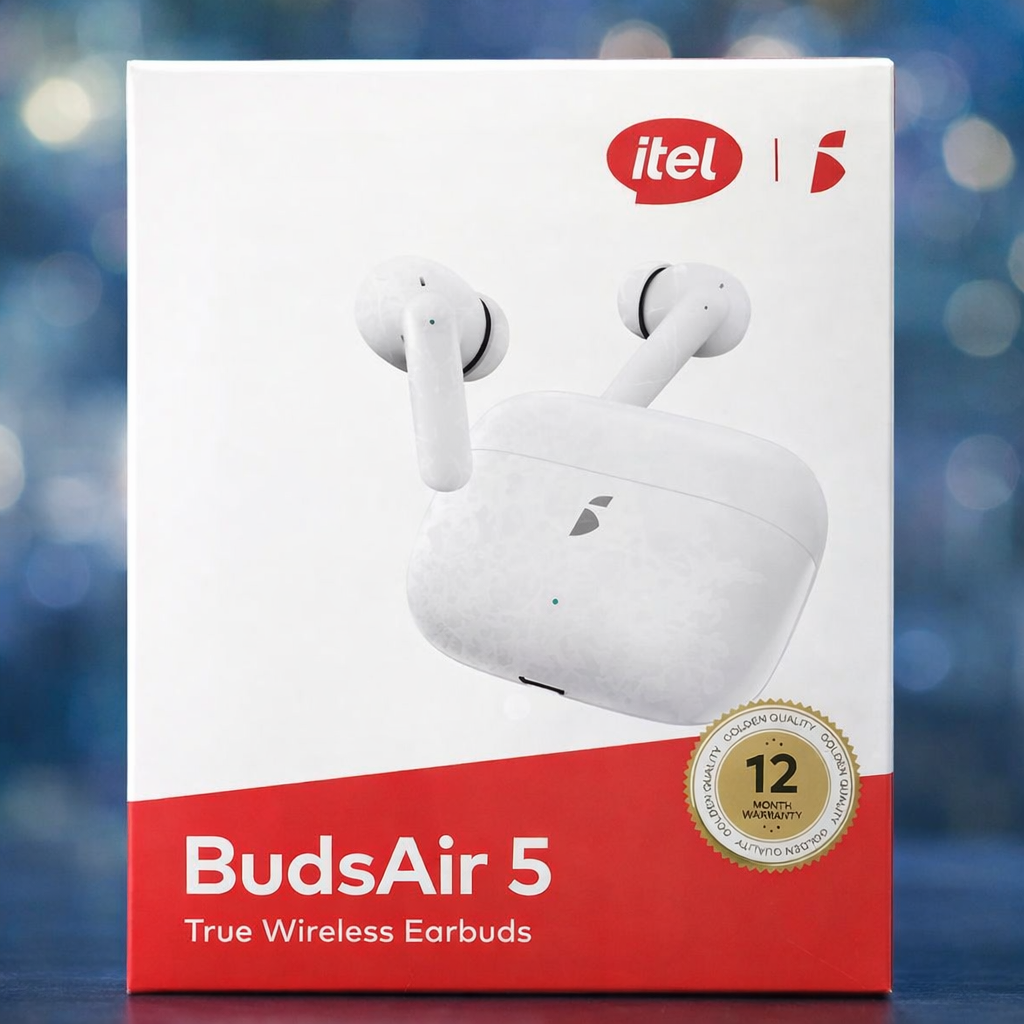 Itel BudsAir 5 True Wireless Earbuds Bluetooth 5.4, 36 Hours Playtime & Deep Bass Audio