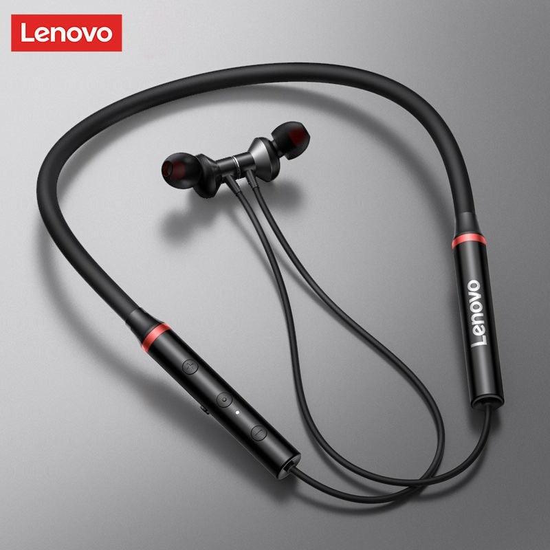 Lenovo Premium Bluetooth Neckband Model 05 Super Bass Wireless Earphones with Clear Voice & Fast Charging (Black)