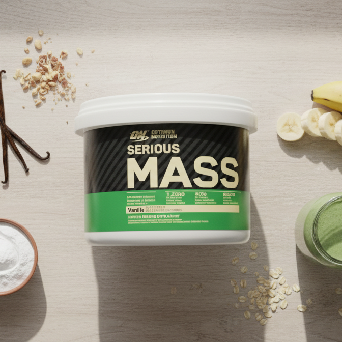 Optimum Nutrition Serious Mass Vanilla High-Calorie Weight Gainer With 1250 Calories, 50g Protein, 252g Carbs & Added 3g Creatine for Muscle Growth (300g)