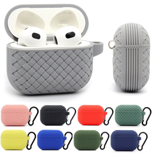 Silicone Breathable Braided Case Cover Soft TPU Protective Charging Case (Random Color)