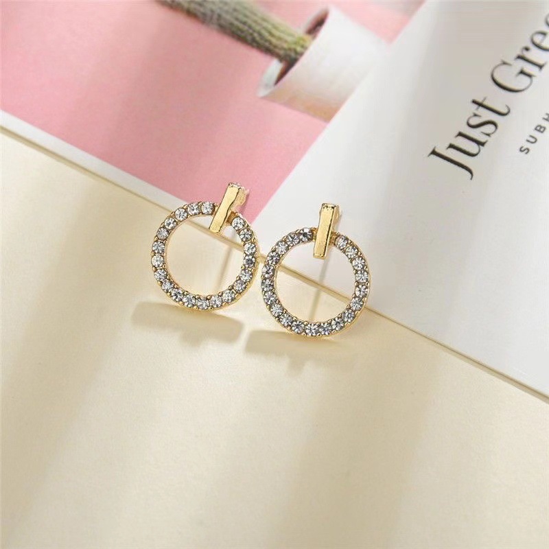 ZVT-168 Circle Zircon Korean Earrings Elegant Fashion Jewellery, Stylish Accessory for Women - Image 2