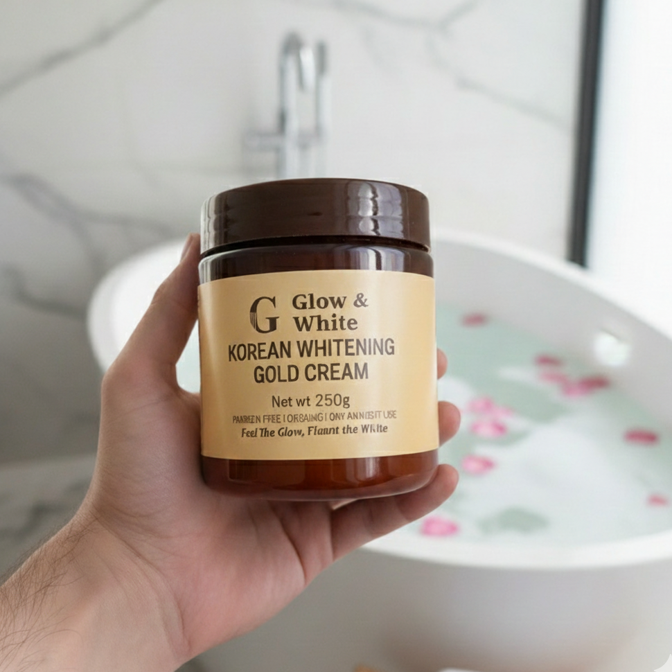 Glow & White Korean Whitening Gold Cream for radiant, bright, and nourished skin care. - Image 3