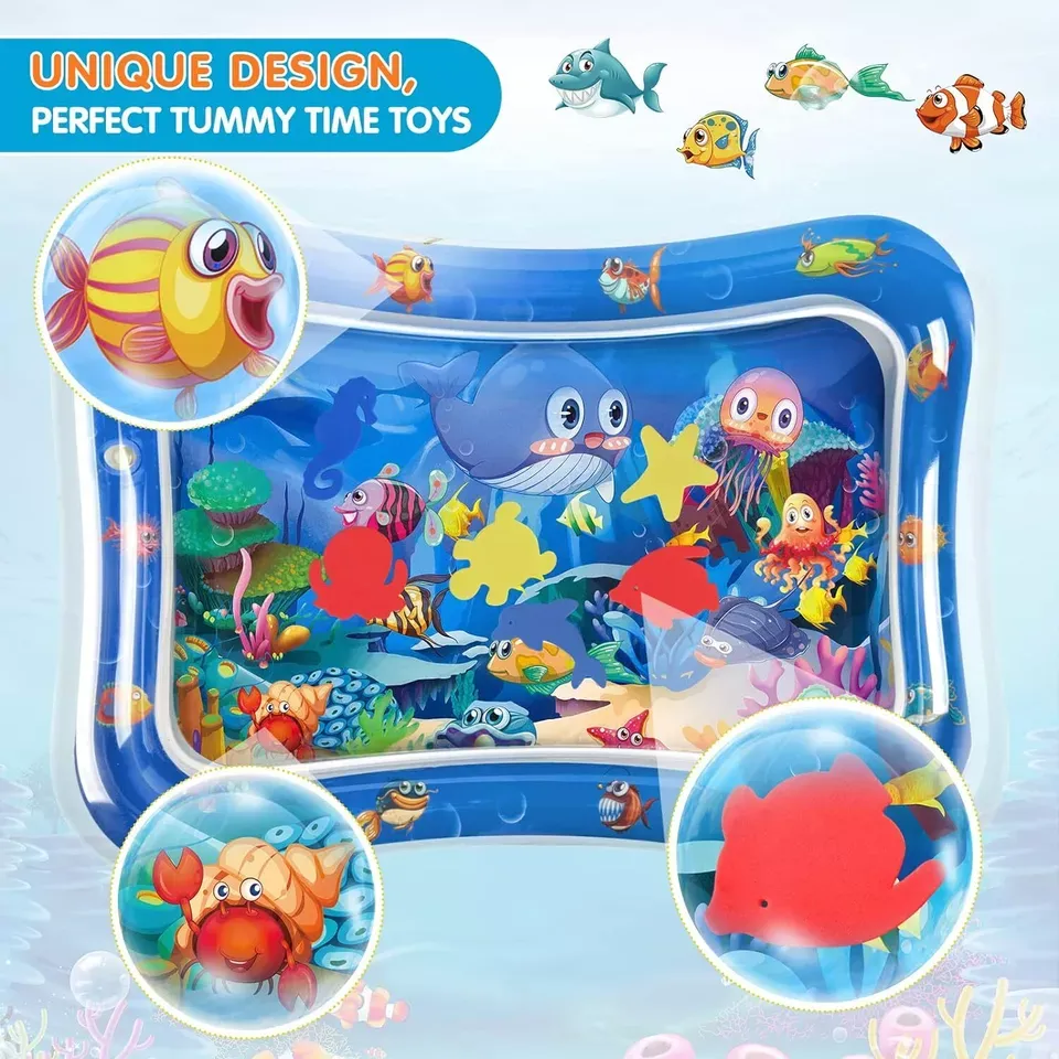 Inflatable Water Play Mat Premium Baby Toy for Infants & Toddlers (324 Months), Muscle Strengthening & Sensory Development, 27.4x21.5x2.2 inch (Random Color) - Image 3