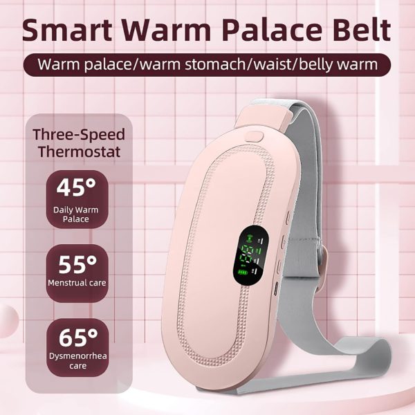 Heating Pad women Period Pain Cramp Relief Belt -Portable Menstrual Heating Pad, Heated Belly Belt for Menstrual Cramp Relief with 3 Heat Levels and 4 Modes, Electric Belt Massage for Women and Girls - Electric Massager Machine for Women - Image 3