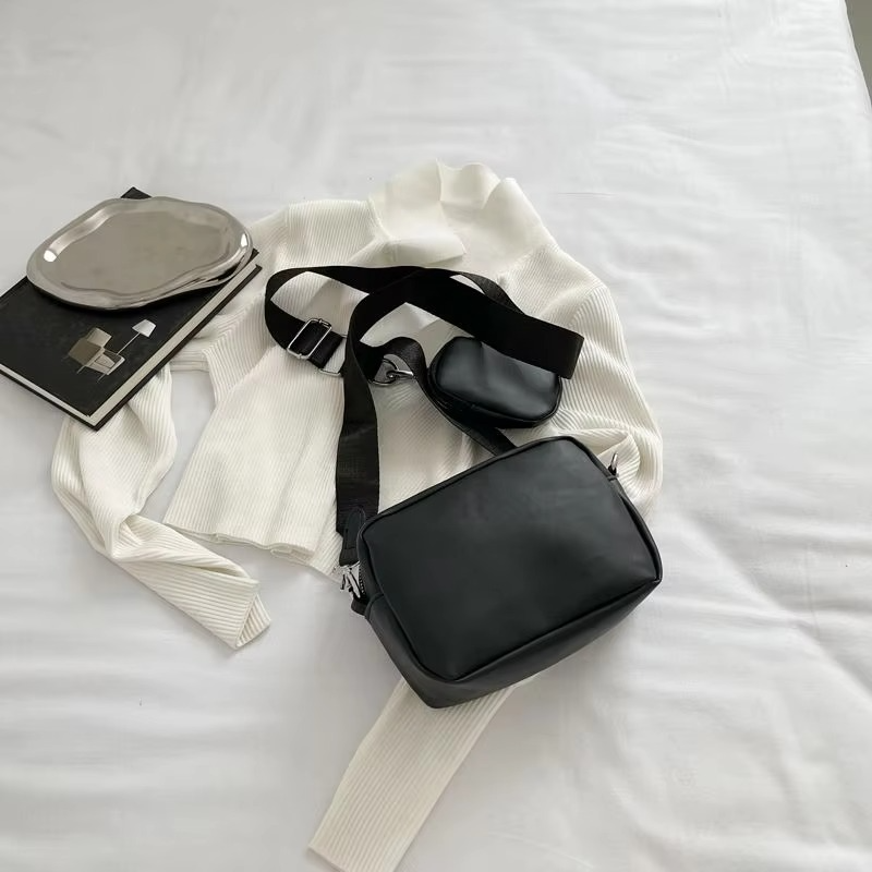 Stylish Girl's Convertible Crossbody Bag - Fashion Handbags for Ladies PU Leather Polyester Waterproof Shoulder Bags With Change Purse Trending Travel Crossbody Bag - 1 Pc, Black PU Leather - Image 4