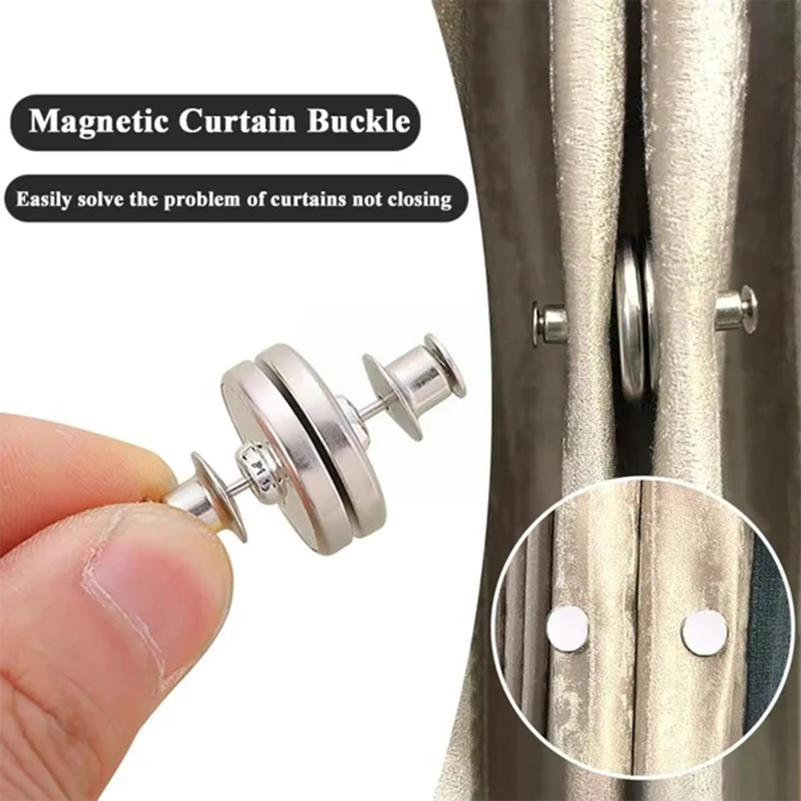 Curtain Pins, Curtain Tiebacks, Magnetic, Gap Resistant, Lace | Curtains Button Magnet - Image 2