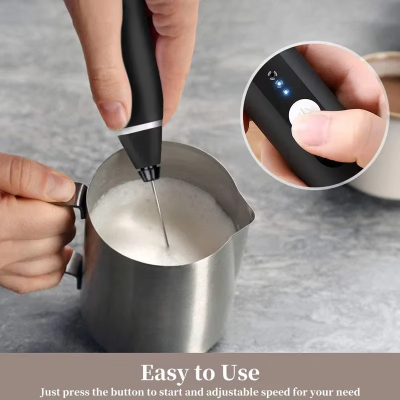 Rechargeable Coffee Beater USB Rechargeable Powerful Milk Frother for Coffee, Cappuccino, Latte, Matcha, Hot Chocolate & Kitchen Use | High-Speed Stainless Steel Whisk Mixer - Image 3
