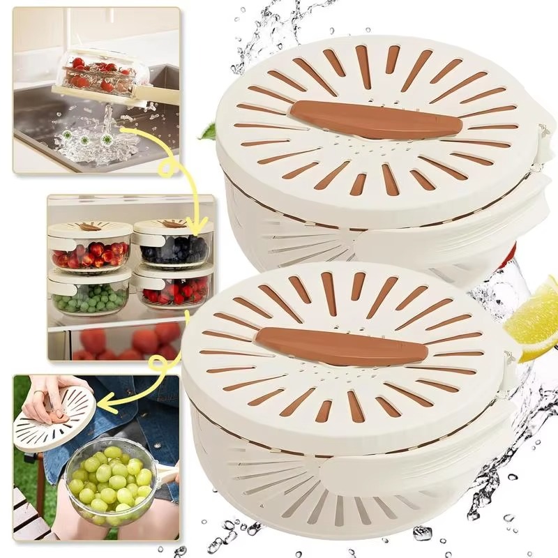 Multi-Functional Vegetable & Fruit Cleaning Basket | Folding Drainage & Storage Box | Fresh-Keeping Kitchen Filter Container - Image 2