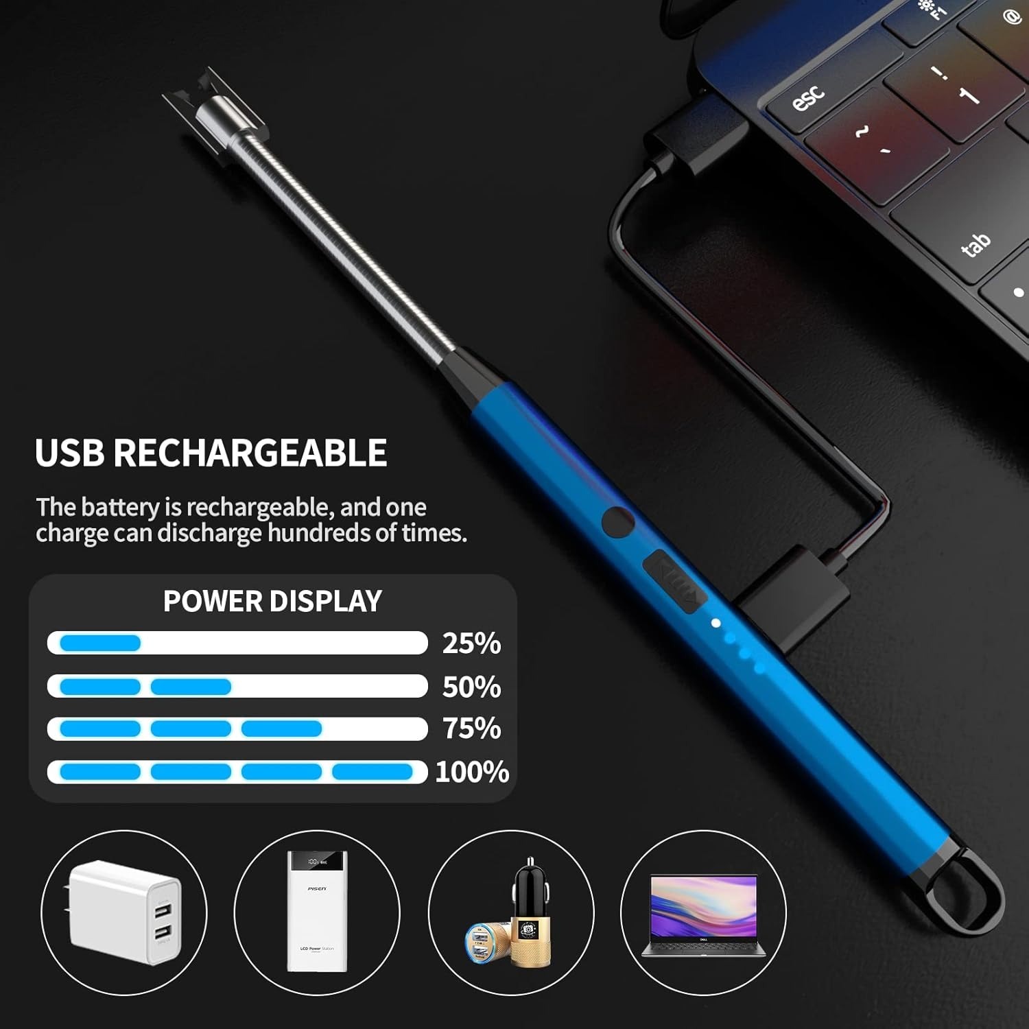 Plasma Electric Lighter USB Rechargeable Flameless Windproof Arc Lighter - Image 2
