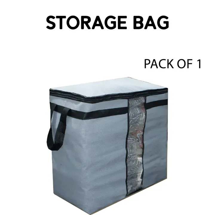 Storage Blanket Bag Organizer Folding Bag Organizer, Cloth Storage Boxes for Wardrobe 01 Pcs - Random Color - Image 2