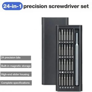 New Style 24-in-1 Precision Manual Tool Set Professional Interchangeable Multi-Bit Toolkit with Slim Slider Housing