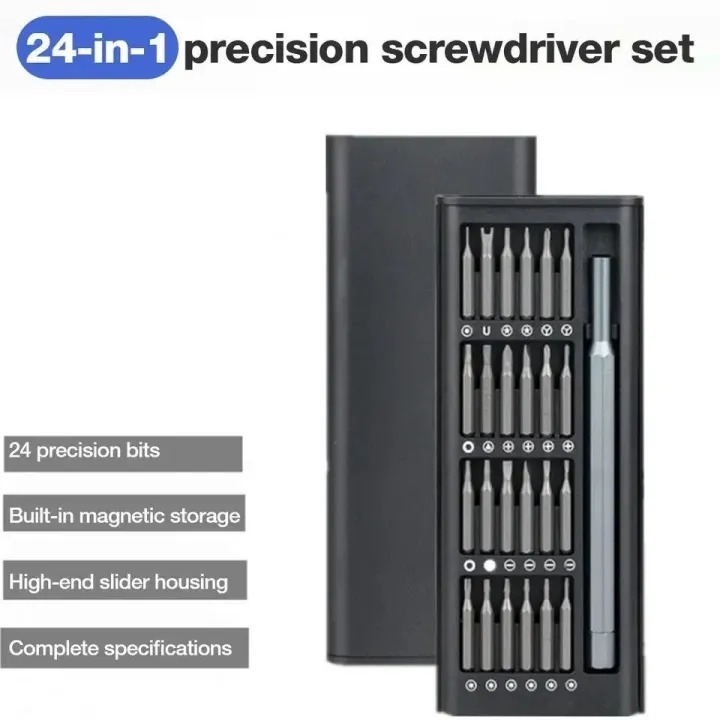 New Style 24-in-1 Precision Manual Tool Set Professional Interchangeable Multi-Bit Toolkit with Slim Slider Housing