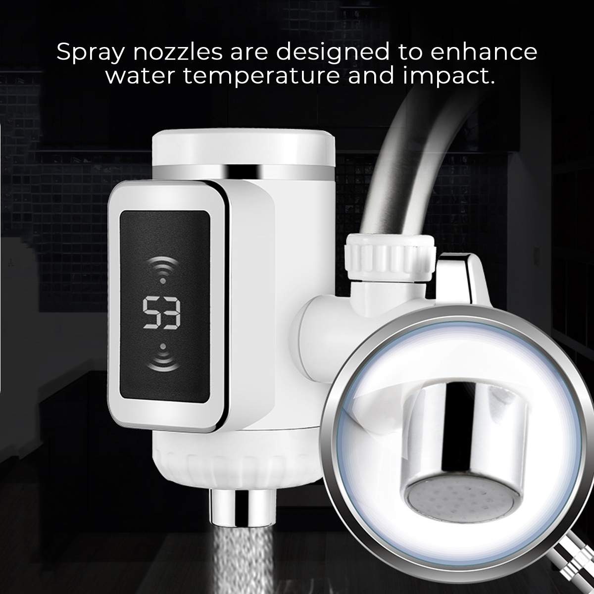 3000W Water Heater Faucet Instant Heating Tap with Grow Free Installation for Home and Kitchen Use - Image 2