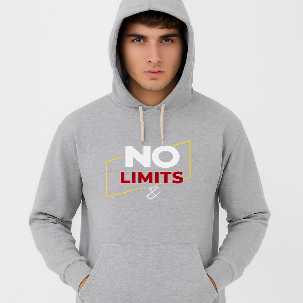 No Limits Grey Hoodie Premium Summer Collection for Men & Boys | Stylish, Comfortable & Casual Wear - Image 3