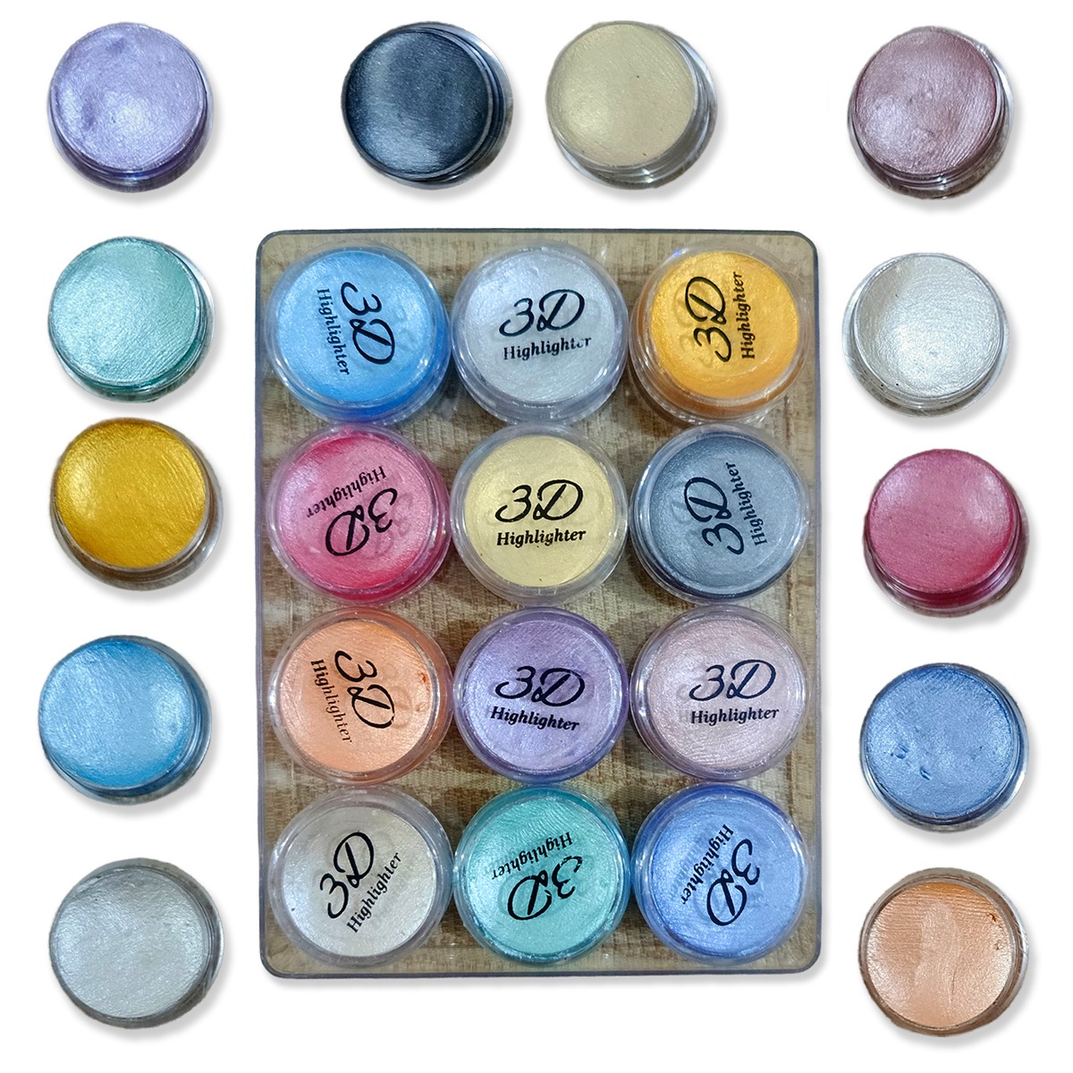 Professional 3D Highlighter 12 Color Palette Trendy Creamy Shimmer Kit With Pressed Powder Shades Shiny Makeup Cosmetic Palette Box For Radiant Glow - Image 4