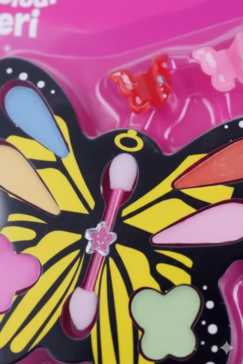 Mini Butterfly Makeup Kit for Kids Fun Pretend Play Beauty Set - Image 5