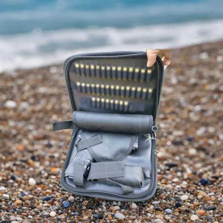 Tactical Hard Shell Pistol Carry Case with Multi Holders & Secure Zip Lock - Image 2
