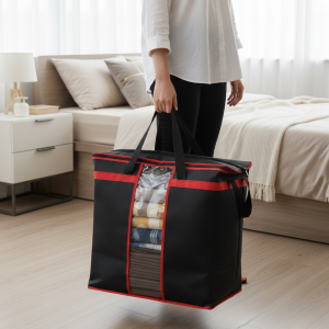 Large Storage Bag Organizers Heavy-Duty Clothes & Blanket Storage Solution | Foldable, Spacious, Durable