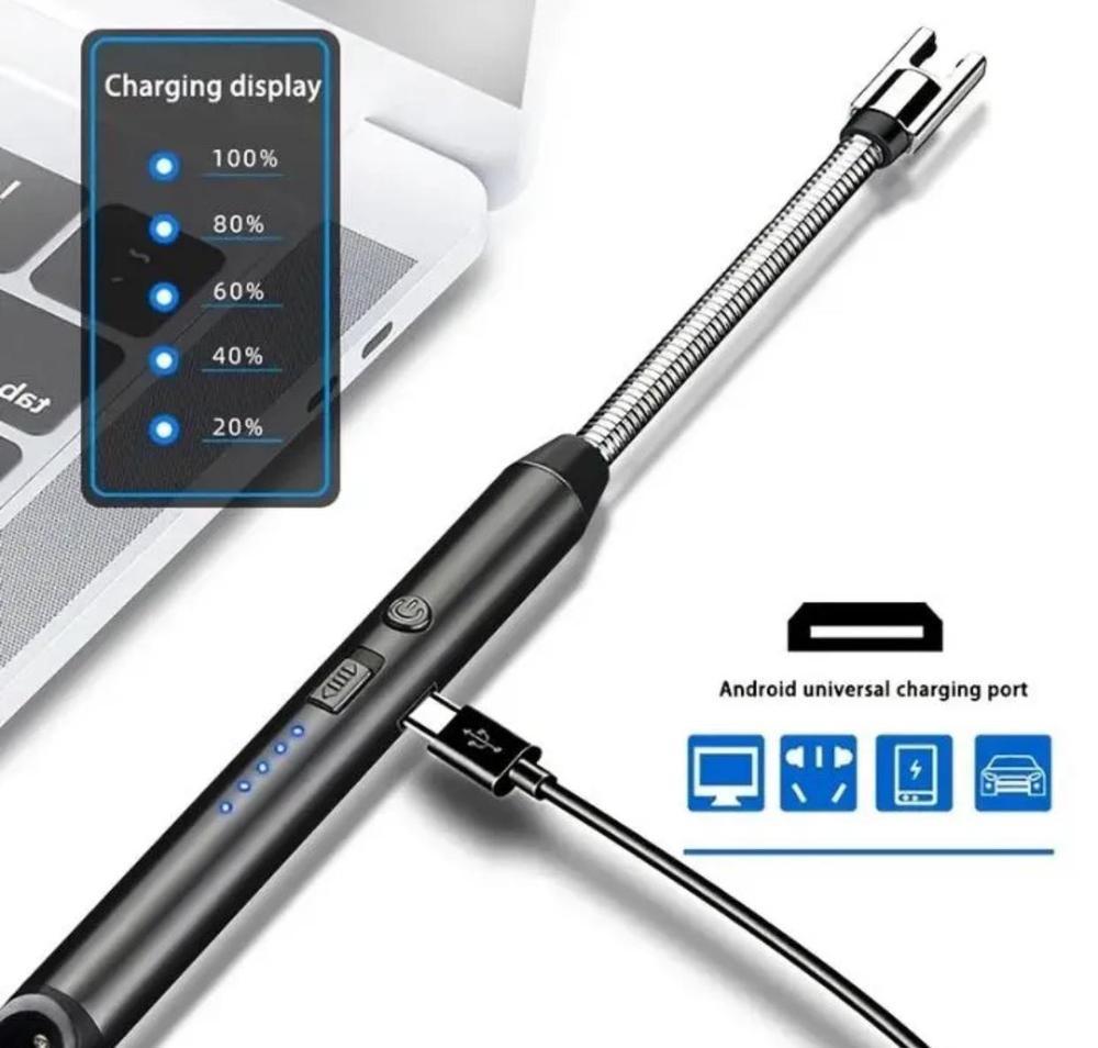 Rechargeable USB Electric Candle Lighter Windproof Flameless Plasma Arc Lighter with 360° Flexible Long Neck - Image 4