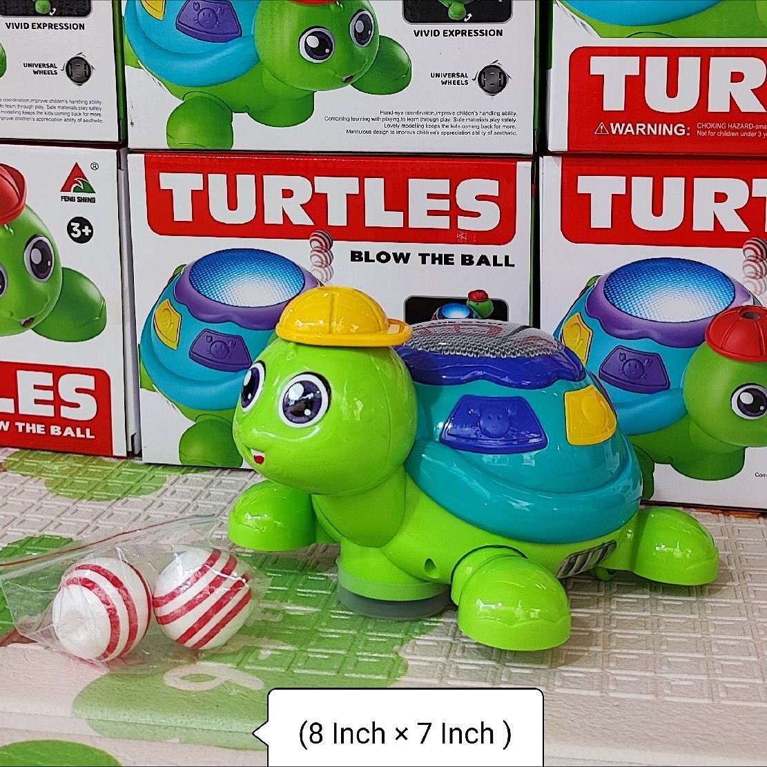 Blow the Ball Turtle Toy with Music & Lights Fun Interactive Play for Kids - Image 3