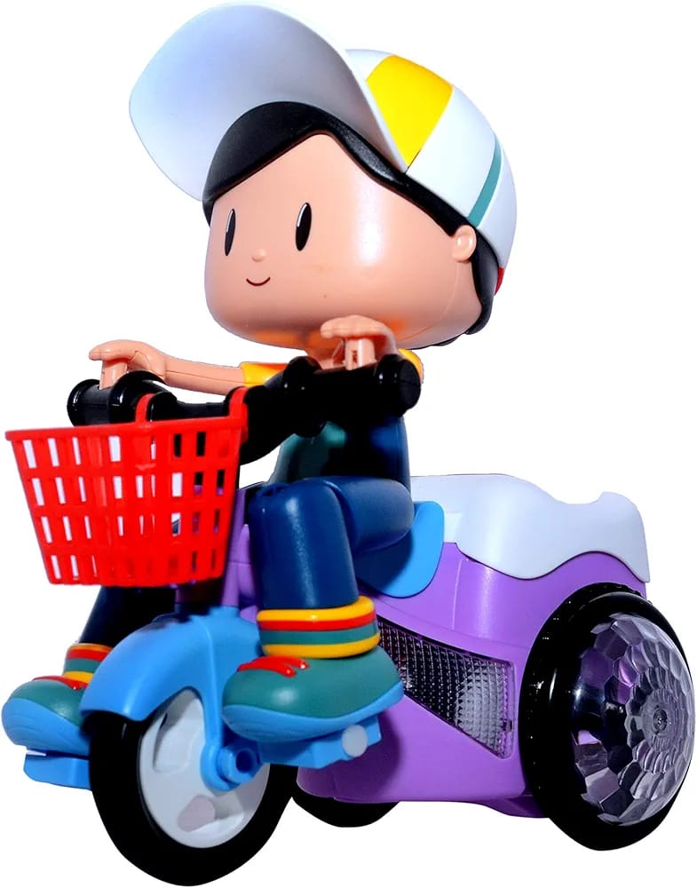 Musical Stunt Tricycle Toy Bike for Kids with 360° Rotation, 3D Flashing Lights, Music & Bump and Go Action - Image 4