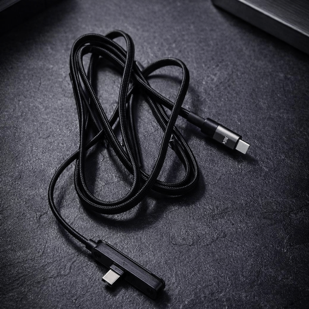 240W Ultra Fast USB-C to USB-C Charging Cable with Built-in Foldable Phone Stand Premium Braided Data Cord - Image 4