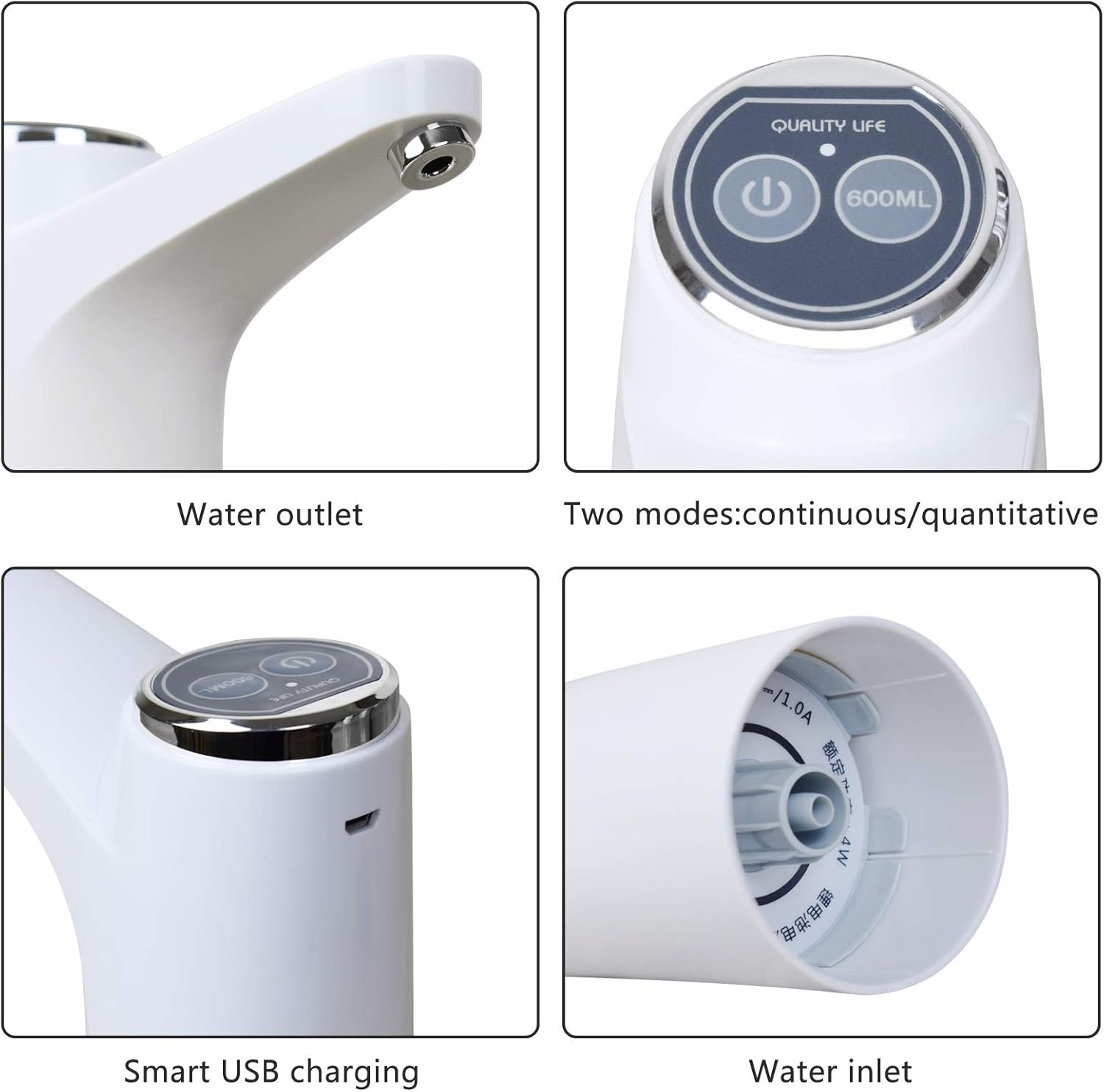 Touch Intelligent Electric Water Pump Rechargeable Automatic Dispenser For Bottled Water With One -Touch Operation (Random Color) - Image 3