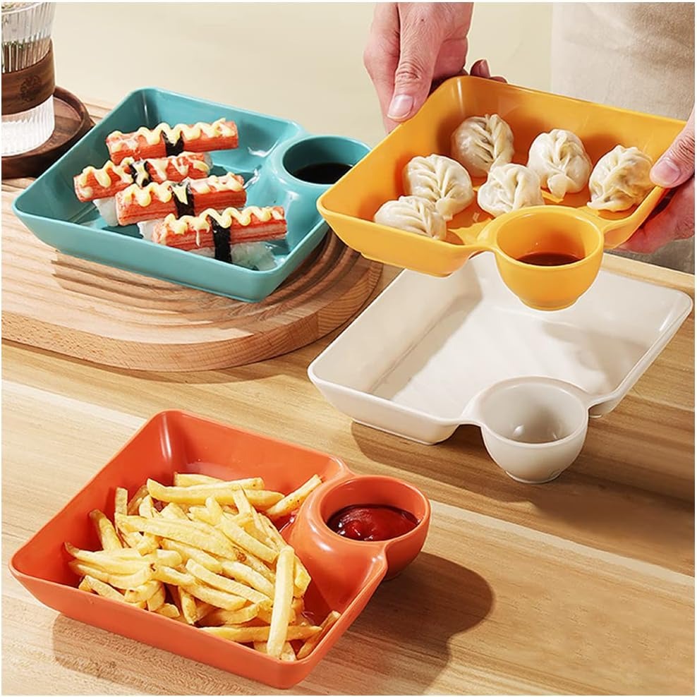 4 Pcs Snack Plate Set | Random Colour - Image 4