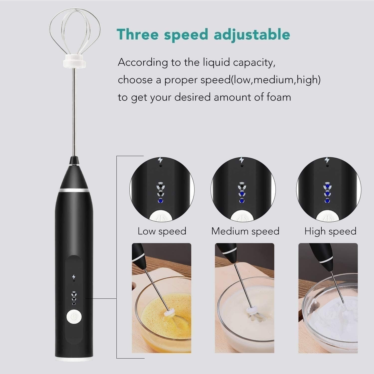 2 in 1 Coffee Beater Rechargeable Smooth Mixing Easy Use Compact Design Comfortable Handling - Image 3
