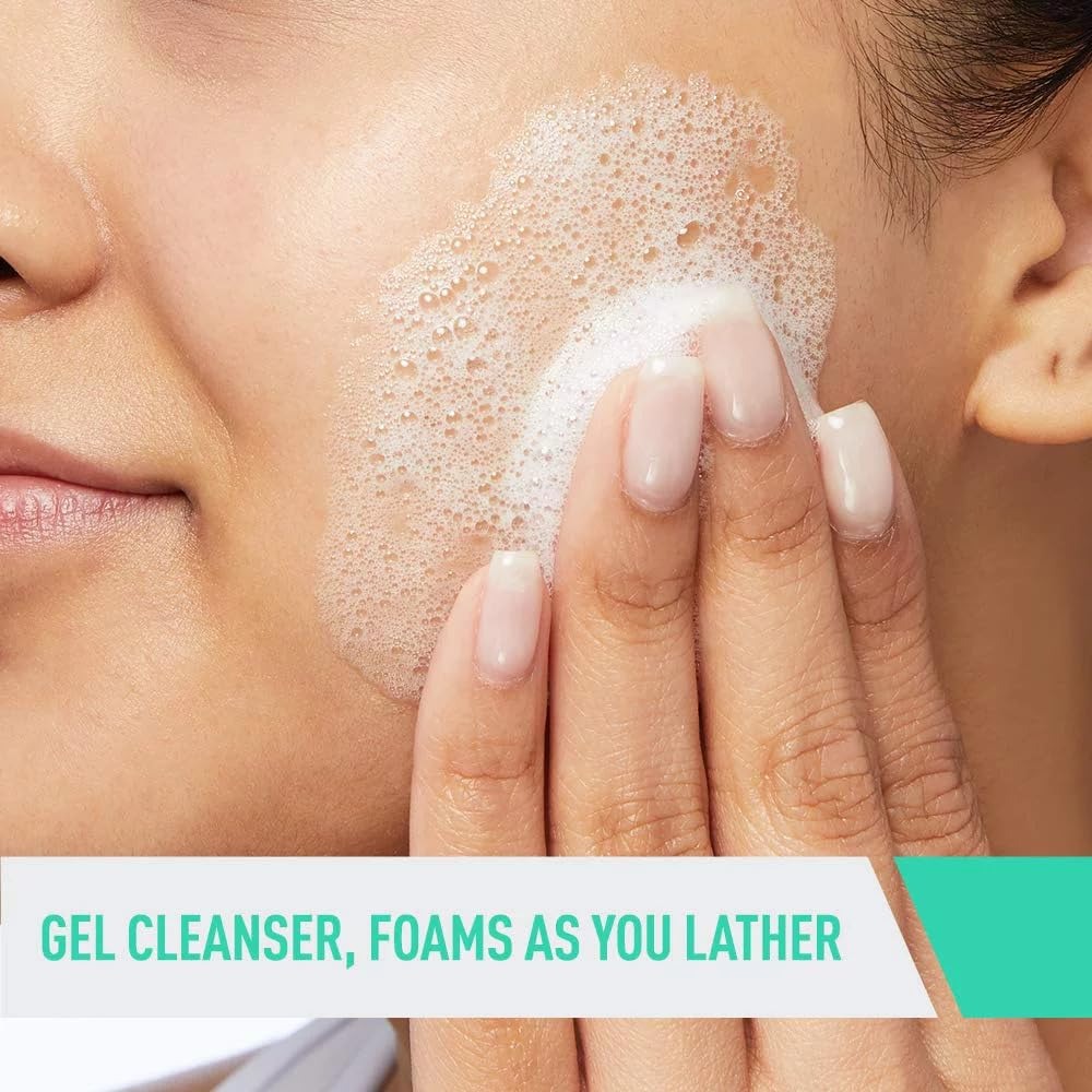 CeraVe Foaming Facial Cleanser for Normal to Oily Skin Oil Control with Ceramides, Niacinamide & Hyaluronic Acid, 237ml - Image 3